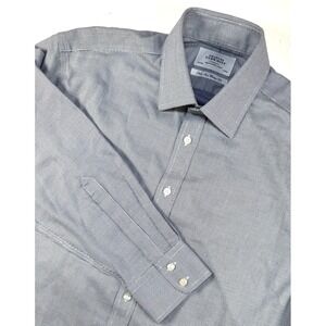 Charles Tyrwhitt Button Up Shirt Mens 16 1/2 /36 Navy Check Non Iron Classic Fit